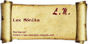 Lex Mónika névjegykártya